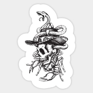 skull with snak scorpions Sticker